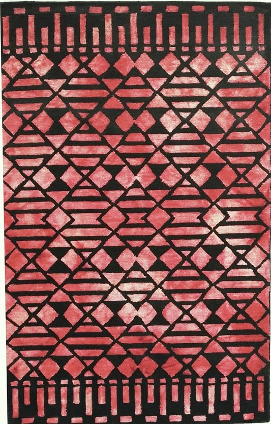 New Modern Collection Dip Dye Rectangular Red Color Wool Area Rug with - Which Mark