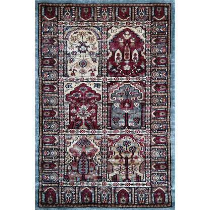 2×3 feet Hand Knotted Art Silk Carpet Multi Hamadan - Which Mark