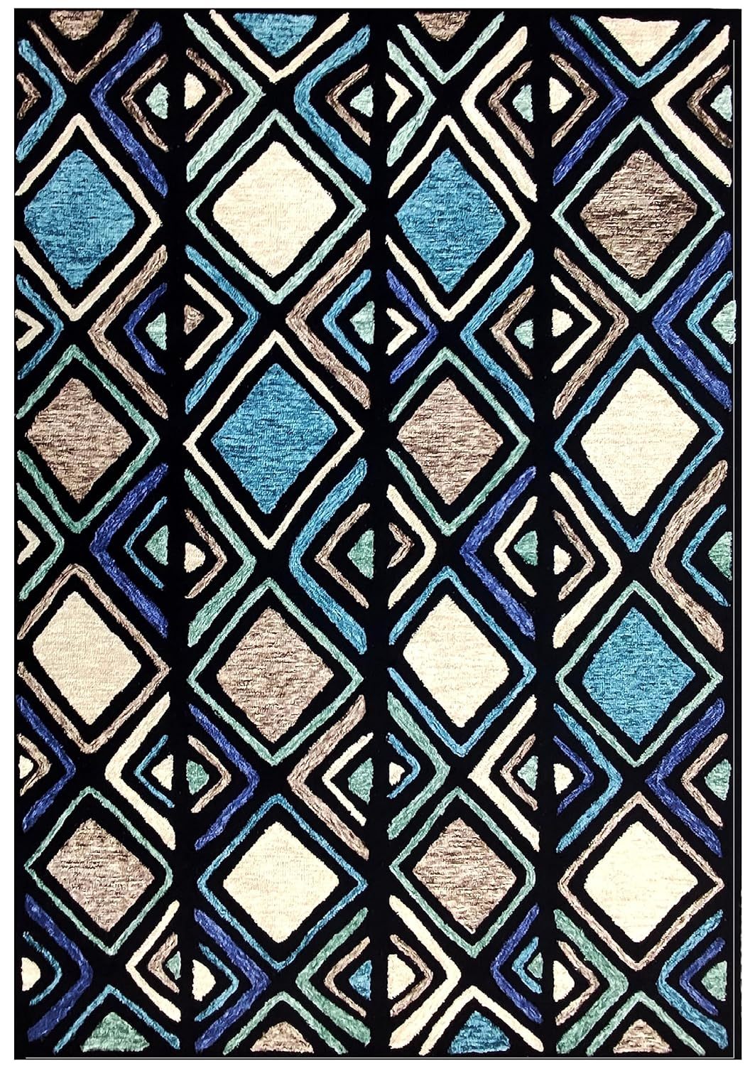 African Rectangular Black in Color, Wool Matarial with Soft and 100% - Which Mark