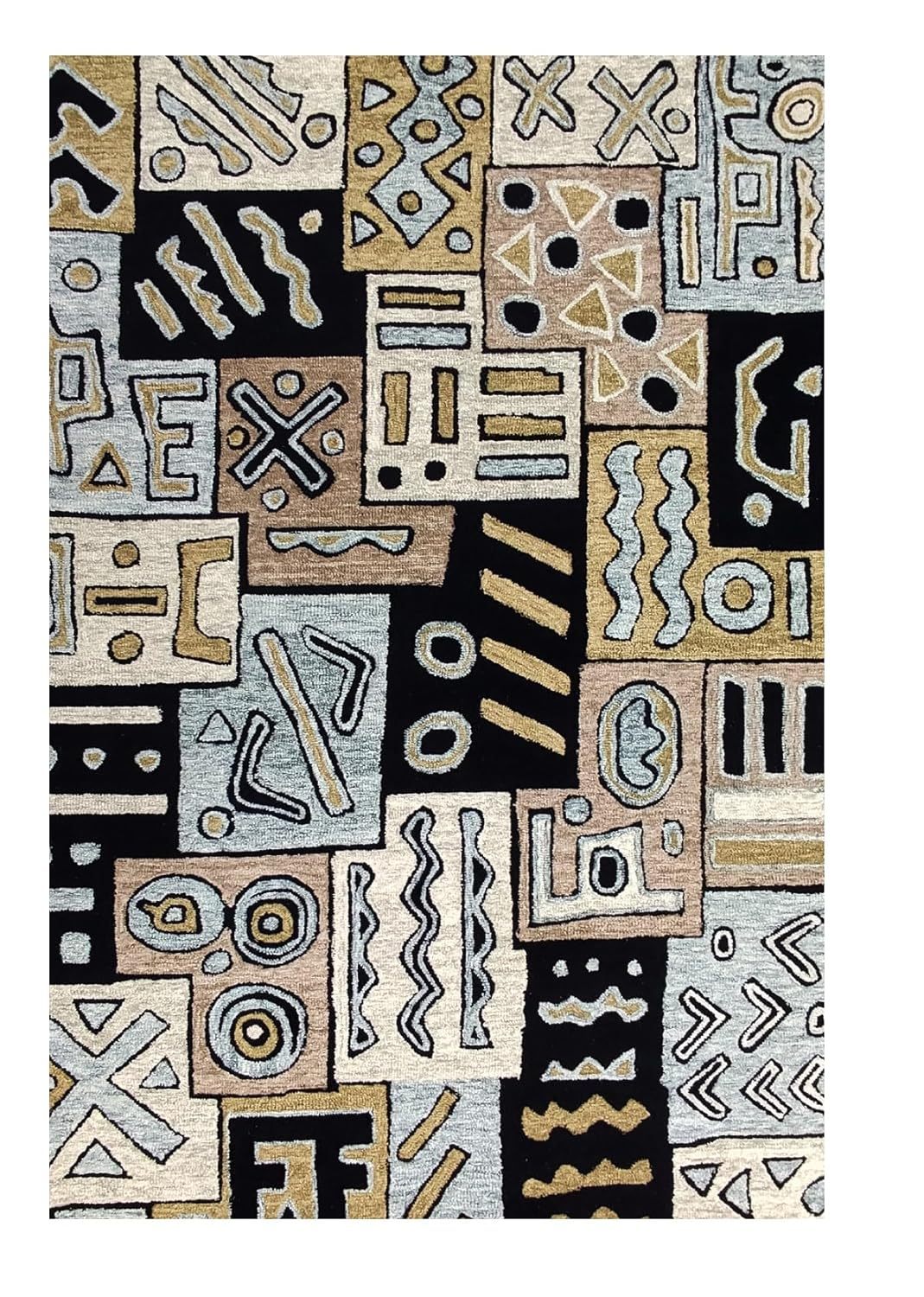 African Rectangular Black in Color, Wool Matarial with Soft and 100% - Which Mark