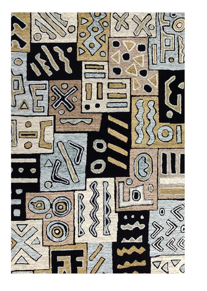 African Rectangular Black in Color, Wool Matarial with Soft and 100% - Which Mark