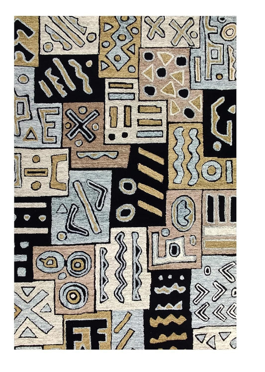 African Rectangular Black in Color, Wool Matarial with Soft and 100% - Which Mark