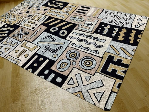 African Rectangular Black in Color, Wool Matarial with Soft and 100% - Which Mark