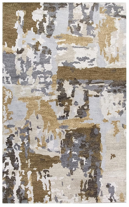 New Modern GemsCollection Rectangular Shape Multi Color Area Rug with - Which Mark