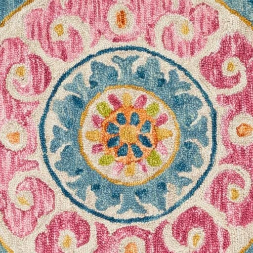 New Modern Collection Round Shape and Multicolor Wool Area Rug with - Which Mark