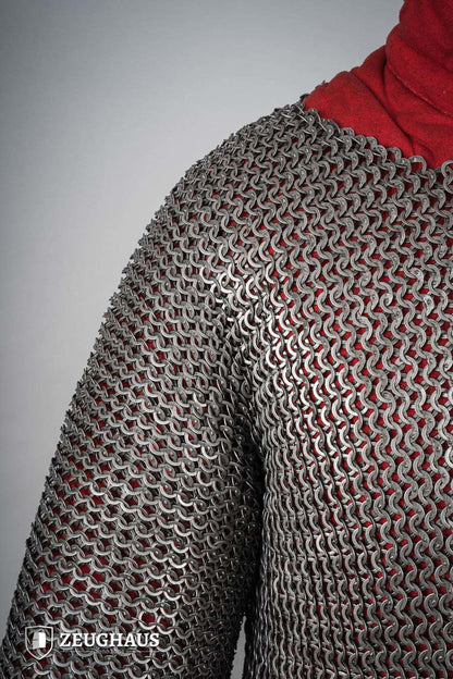 Chainmail Haubergeon Flatring Wedge Riveted 9mm Steel Oiled - Which Mark