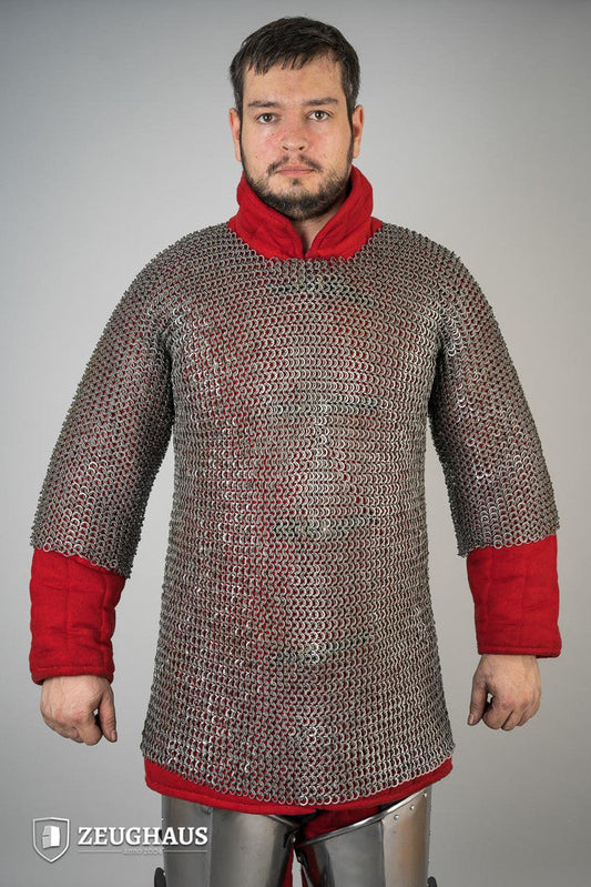 Chainmail Haubergeon Flatring Wedge Riveted 9mm Steel Oiled - Which Mark