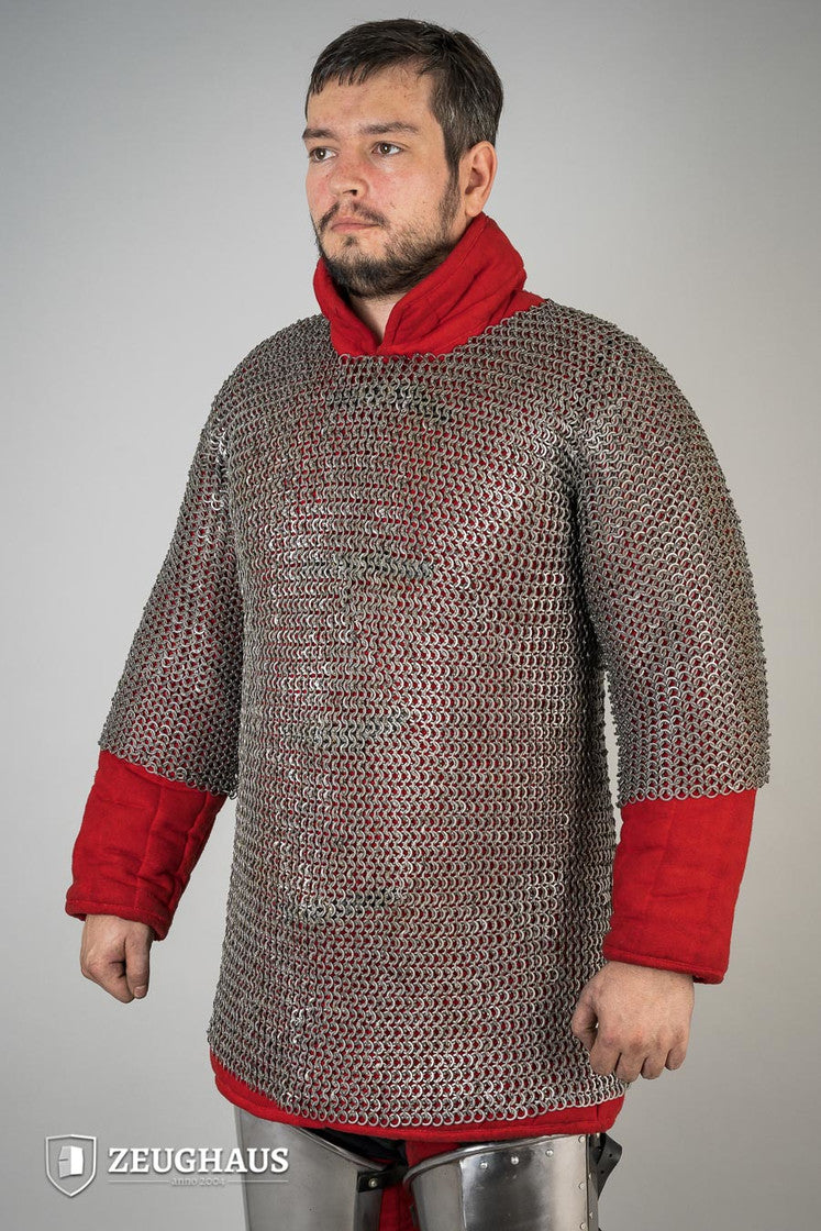 Chainmail Haubergeon Flatring Wedge Riveted 9mm Steel Oiled - Which Mark