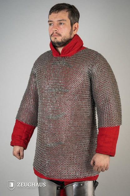 Chainmail Haubergeon Flatring Wedge Riveted 9mm Steel Oiled - Which Mark
