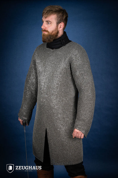 Chainmail Hauberk Flatring Riveted 6mm Steel Oiled - Which Mark