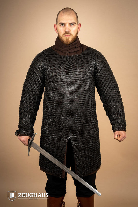 Chainmail Hauberk Flatring Riveted 9mm Burnished - Which Mark