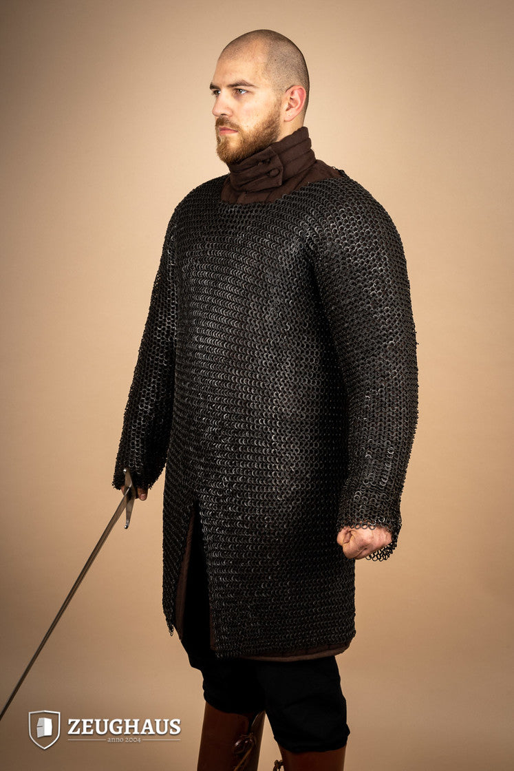 Chainmail Hauberk Flatring Riveted 9mm Burnished - Which Mark