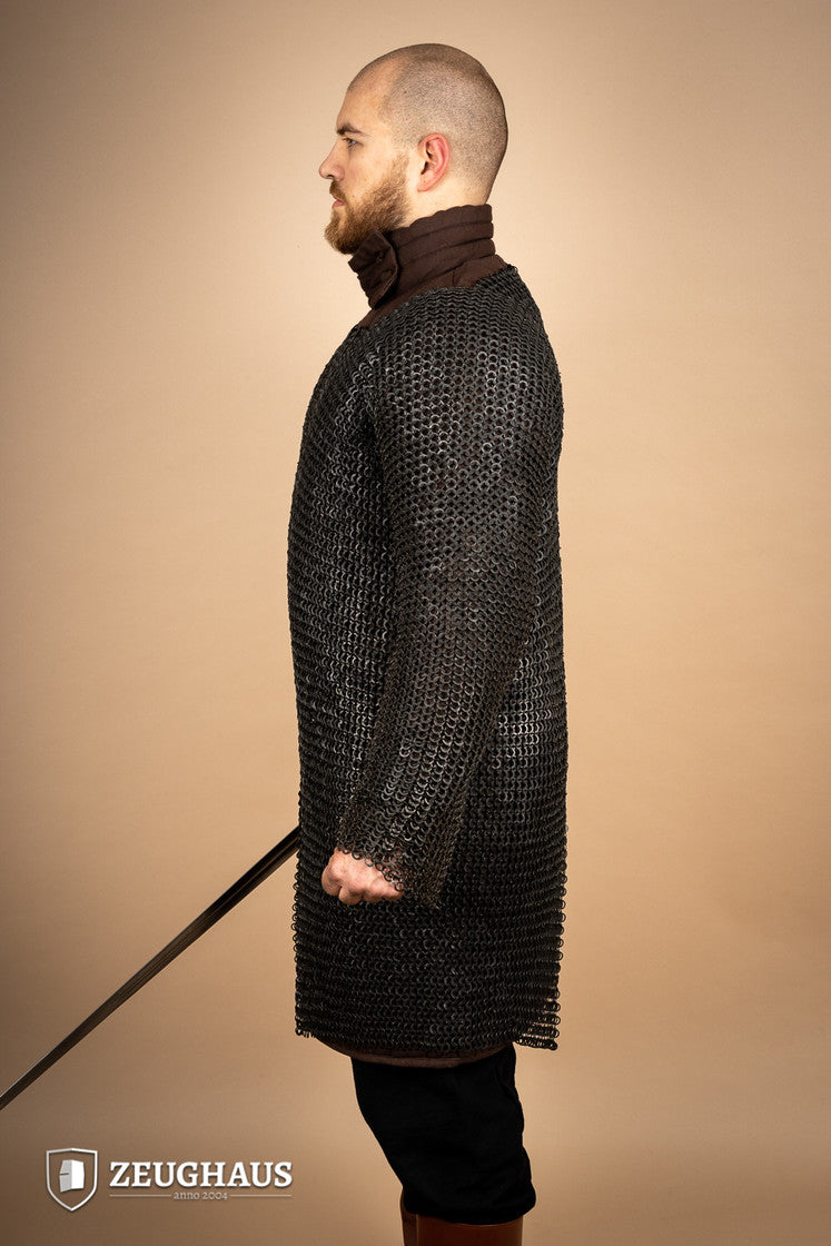 Chainmail Hauberk Flatring Riveted 9mm Burnished - Which Mark