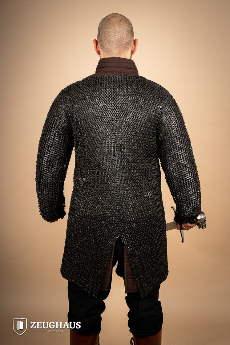Chainmail Hauberk Flatring Riveted 9mm Burnished - Which Mark