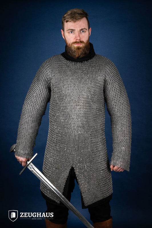 Chainmail Hauberk Flatring Riveted 9mm Steel Oiled - Which Mark