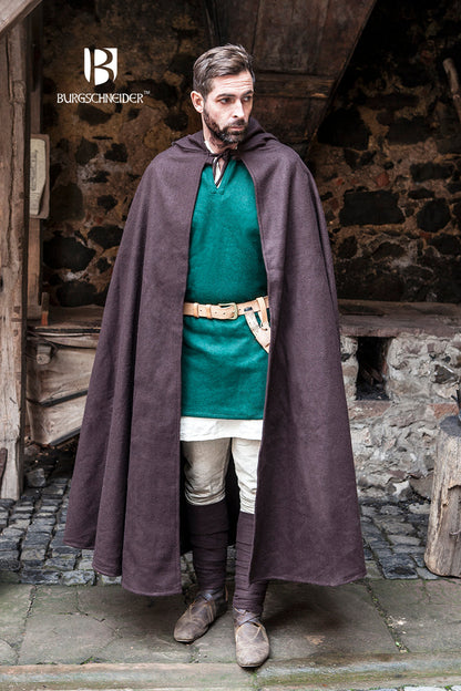 Wool Hooded Cloak Hibernus Brown - Which Mark