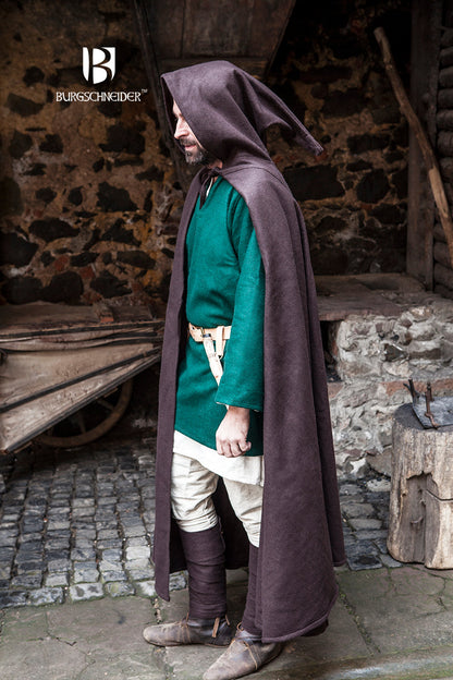 Wool Hooded Cloak Hibernus Brown - Which Mark