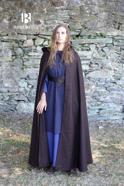 Wool Hooded Cloak Hibernus Brown - Which Mark