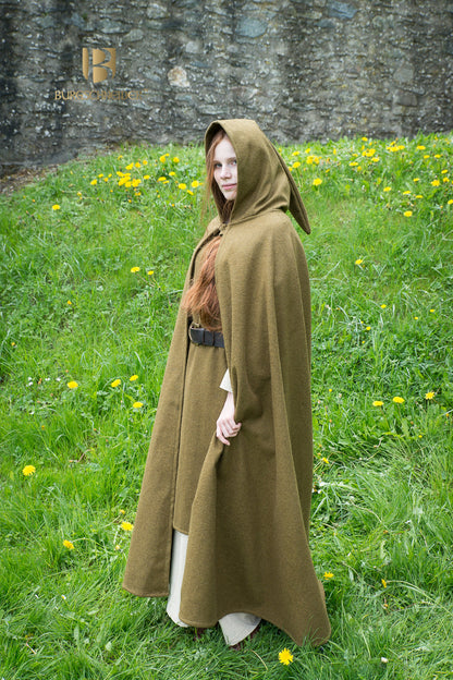 Wool Hooded Cloak Hibernus Autumn Green - Which Mark