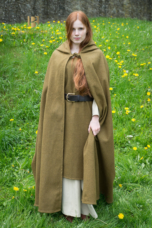Wool Hooded Cloak Hibernus Autumn Green - Which Mark
