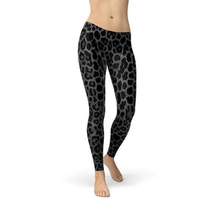 Womens Black Leopard Spots Leggings - Which Mark