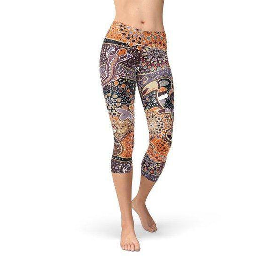 Womens Aboriginal Dreamtime Capri Leggings - Which Mark