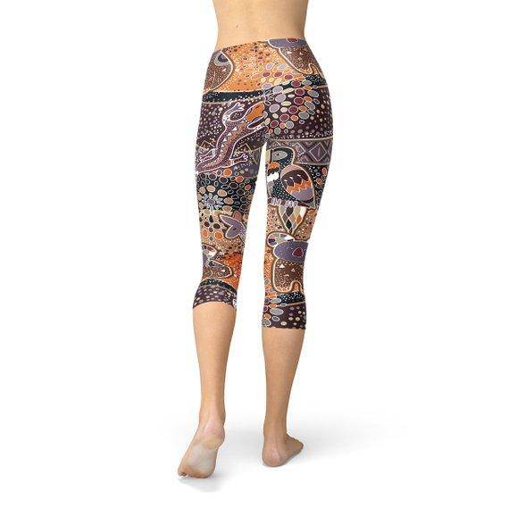 Womens Aboriginal Dreamtime Capri Leggings - Which Mark