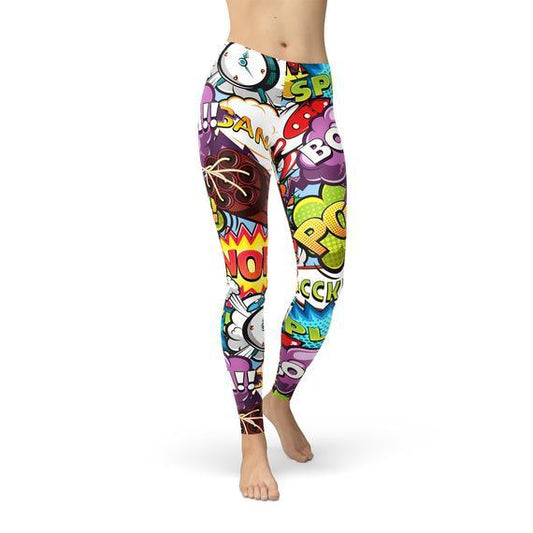 Comic Book Explosions Leggings - Which Mark