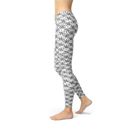 Womens Black and White Dice Leggings - Which Mark