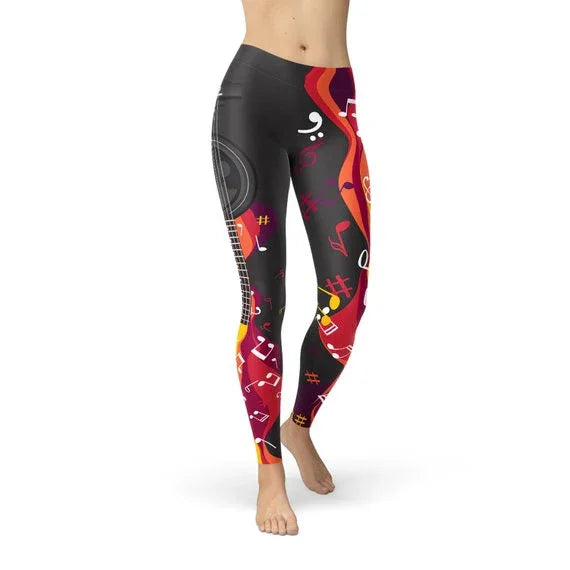 Guitar and Music Note Leggings - Which Mark
