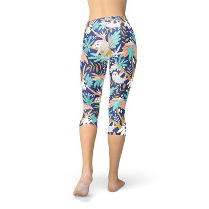 Womens Sloth Capri Leggings - Which Mark