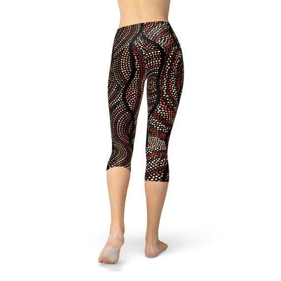 Womens Polka Dots Aboriginal Artwork Capri (V1) - Which Mark