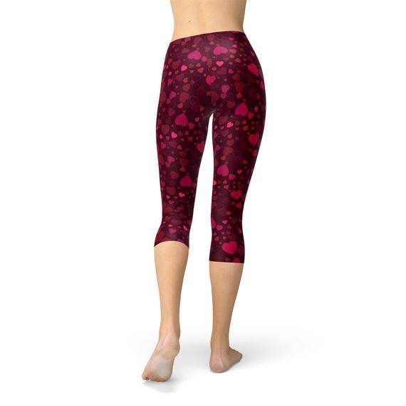Hearts on Hearts Red Capri Leggings - Which Mark