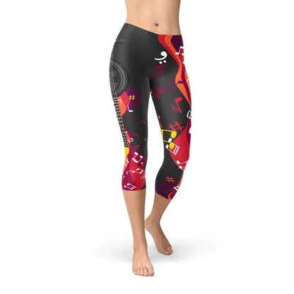 Guitar and Music Note Capri Leggings - Which Mark