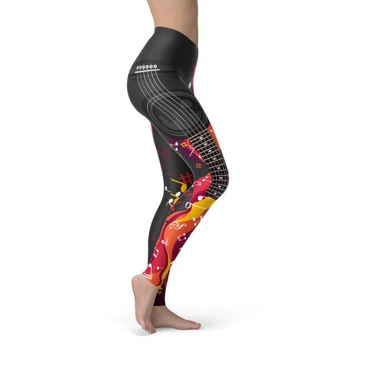Guitar and Music Note Leggings - Which Mark