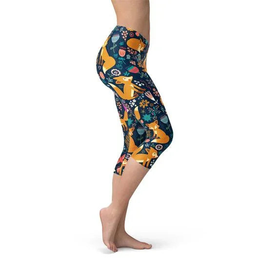Womens Fox in the Meadows Capri Leggings - Which Mark