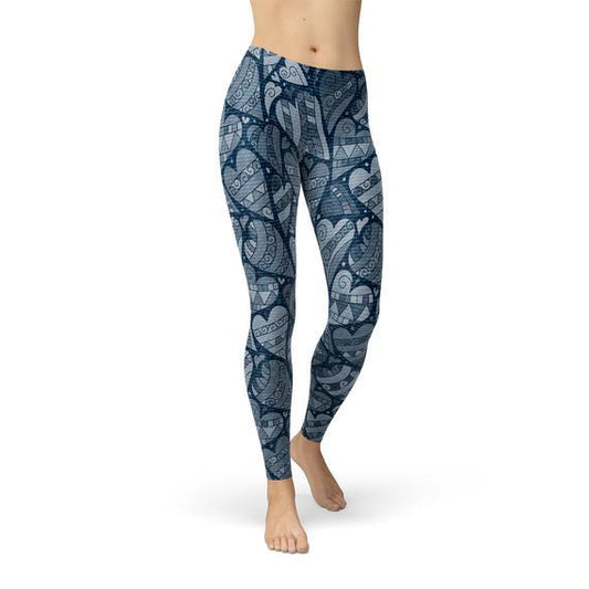 Blue Hearts on Heart Leggings - Which Mark