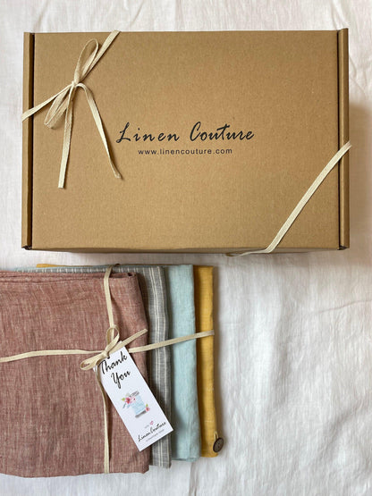 Melange Burgundy linen / Natural Linen Pajama set / Linen loungewear / - Which Mark