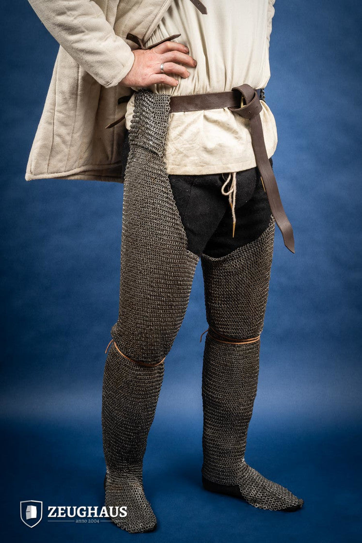 Chainmail Chausses Flatring Riveted 6mm Steel Oiled - Which Mark