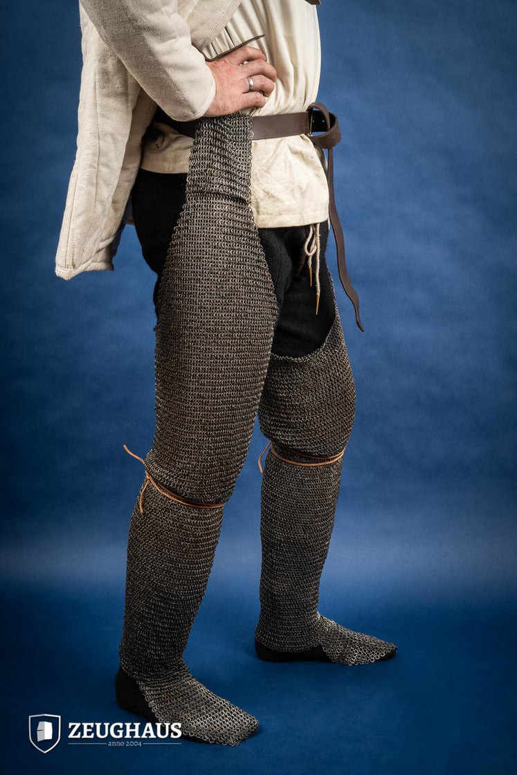 Chainmail Chausses Flatring Riveted 6mm Steel Oiled - Which Mark