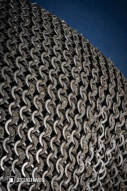 Chainmail Hood Flatring Wedge Riveted 9mm Steel Oiled - Which Mark