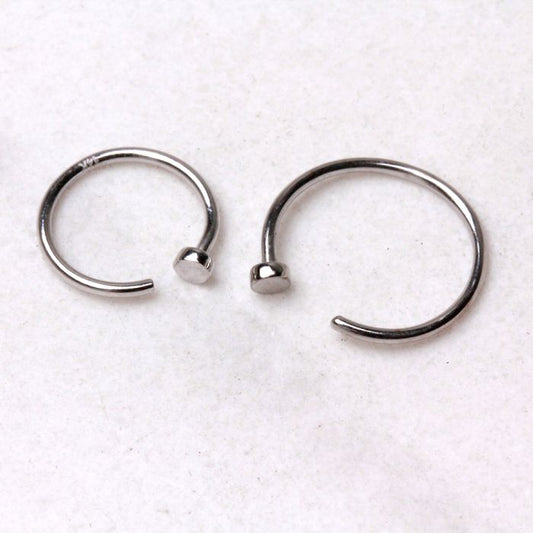 14Kt White Gold Nose Hoop Ring - Which Mark