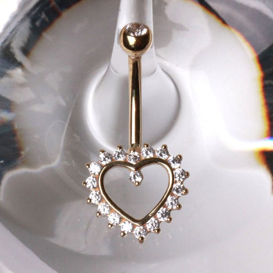 14Kt. Gold Navel Ring with Heart - Which Mark