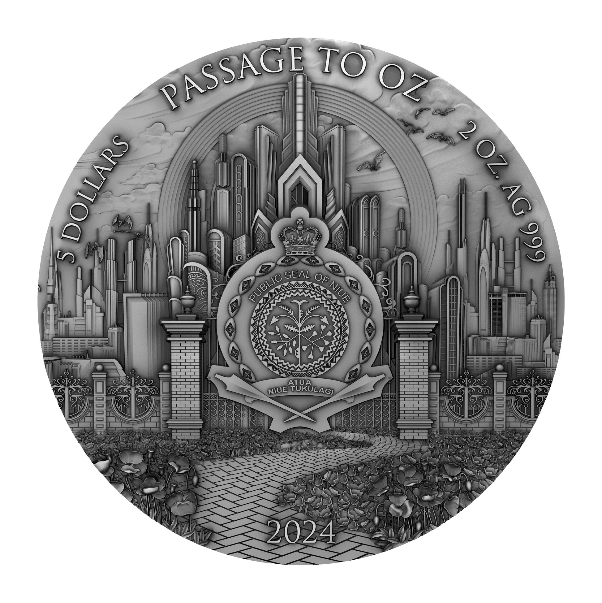2 oz Silver PASSAGE TO OZ Coin 2024 Niue OZ Untold - Which Mark