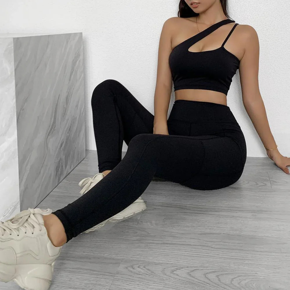 Sportwear Women Yoga Sets Fitness Wear 2peice Suits High Waist Legging - Which Mark
