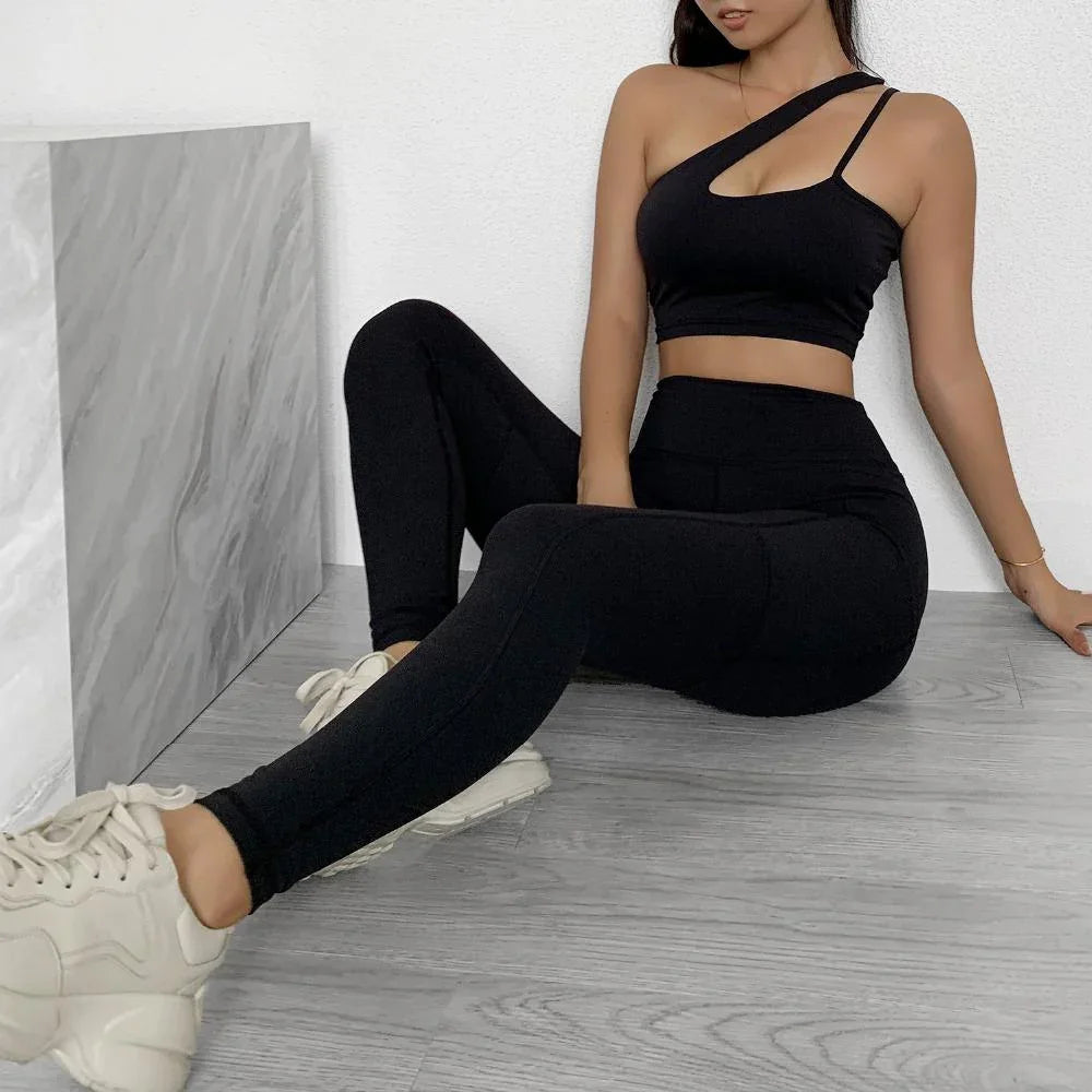 Sportwear Women Yoga Sets Fitness Wear 2peice Suits High Waist Legging - Which Mark