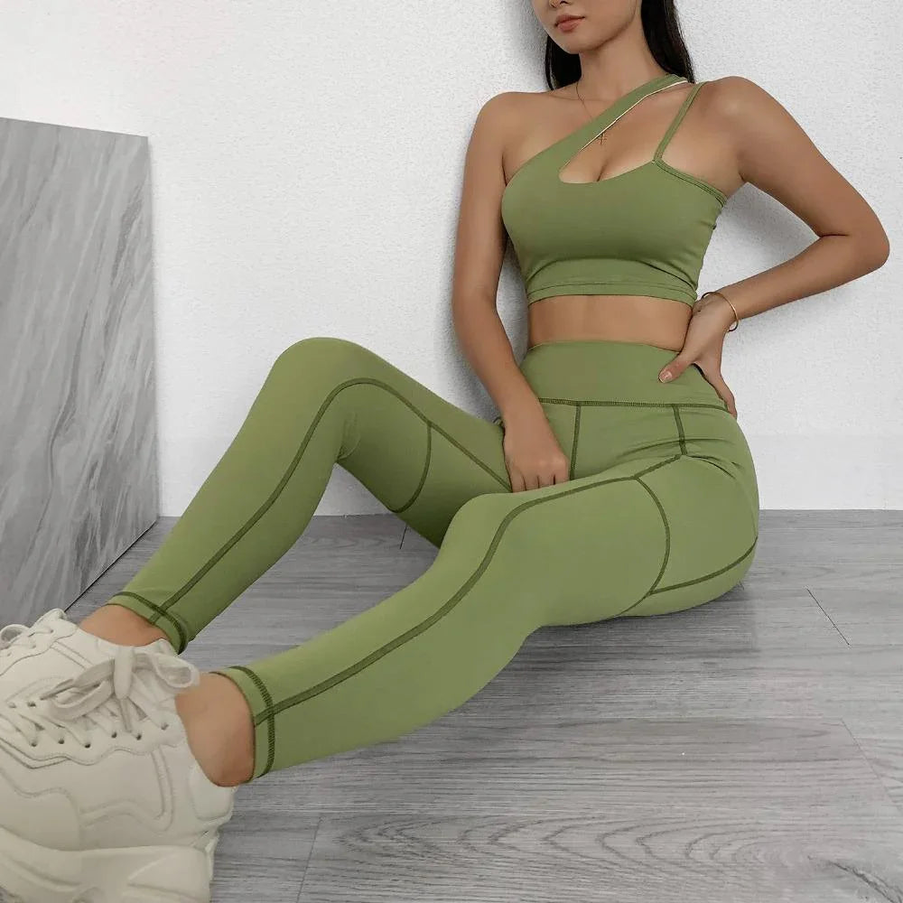 Sportwear Women Yoga Sets Fitness Wear 2peice Suits High Waist Legging - Which Mark