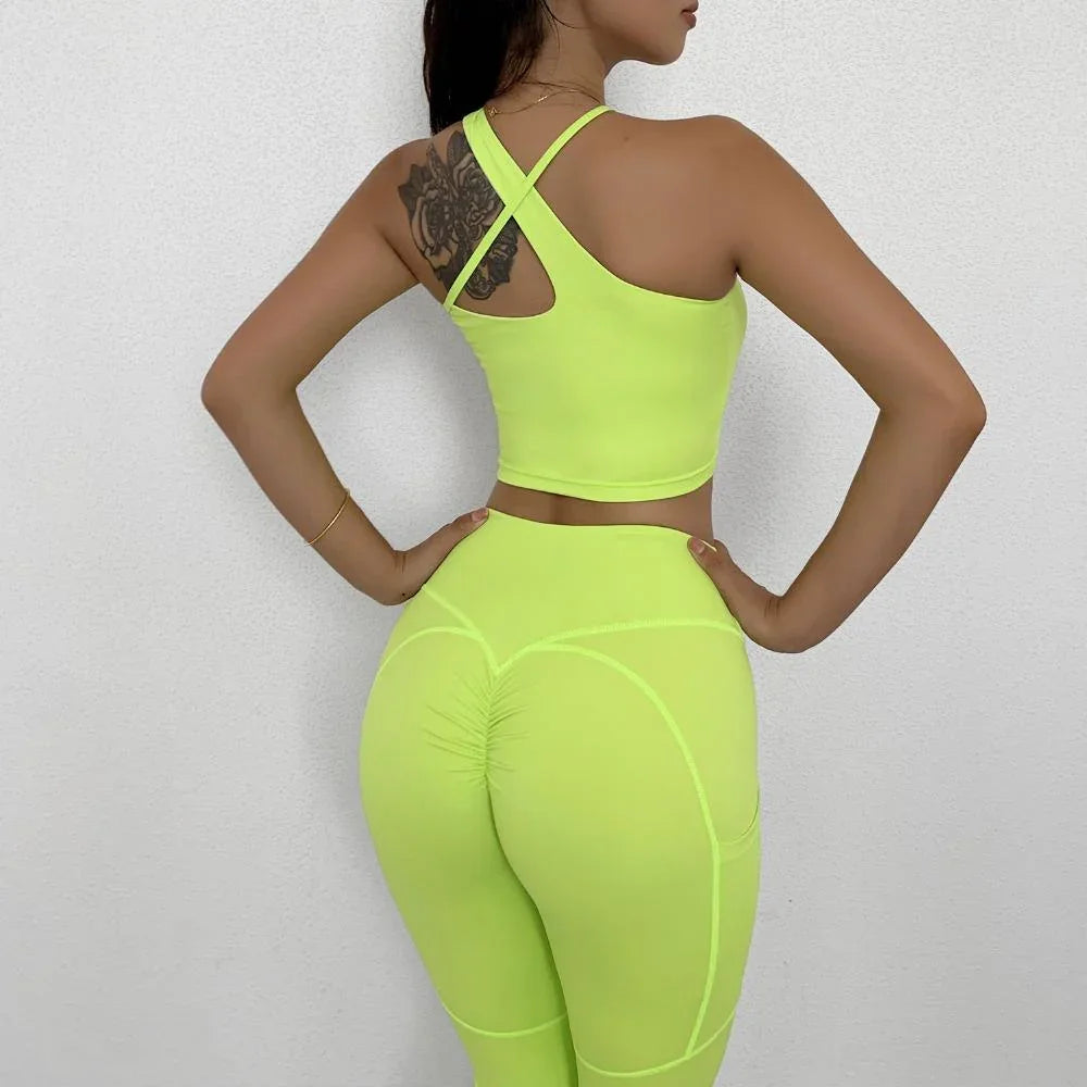 Sportwear Women Yoga Sets Fitness Wear 2peice Suits High Waist Legging - Which Mark
