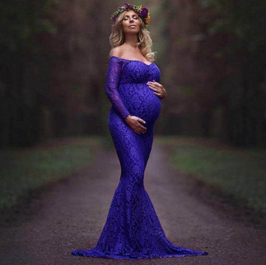 Maternity fitted lace gown wedding bridal show dress photography baby - Which Mark