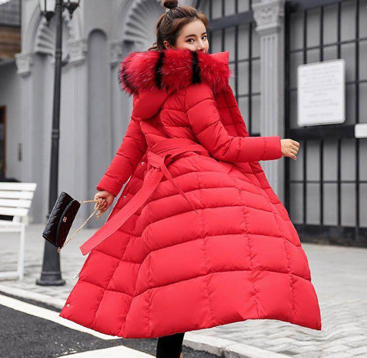 super long puffy jacket with pockets nice fur hooded winter hooded - Which Mark